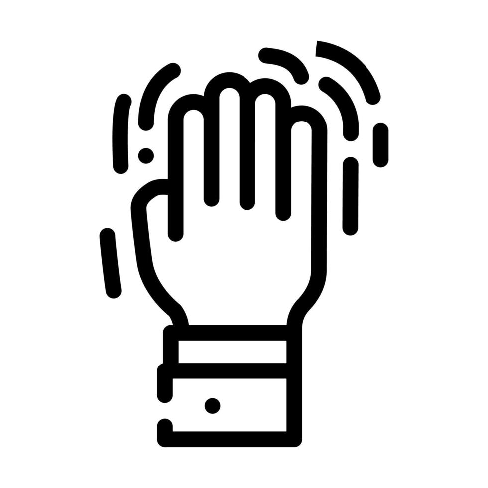shaking hand fear line icon vector illustration