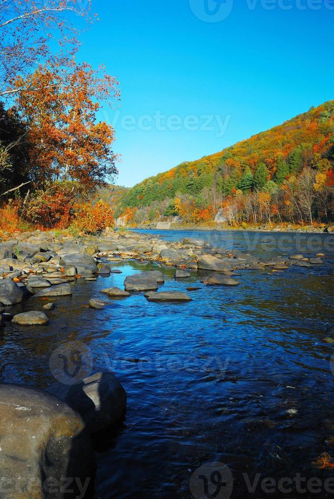 Autumn Mountain with lake photo