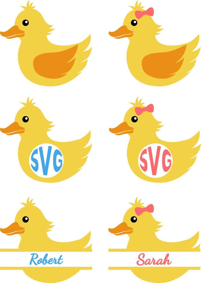 Rubber Duck Monogram vector, Baby Boy and Girl vector