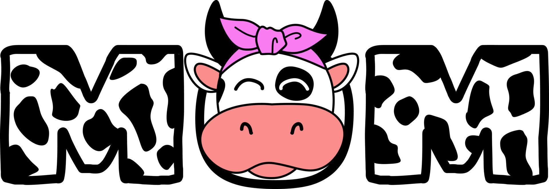 vector de mamá vaca, cita de mamá, cumpleaños de mamá