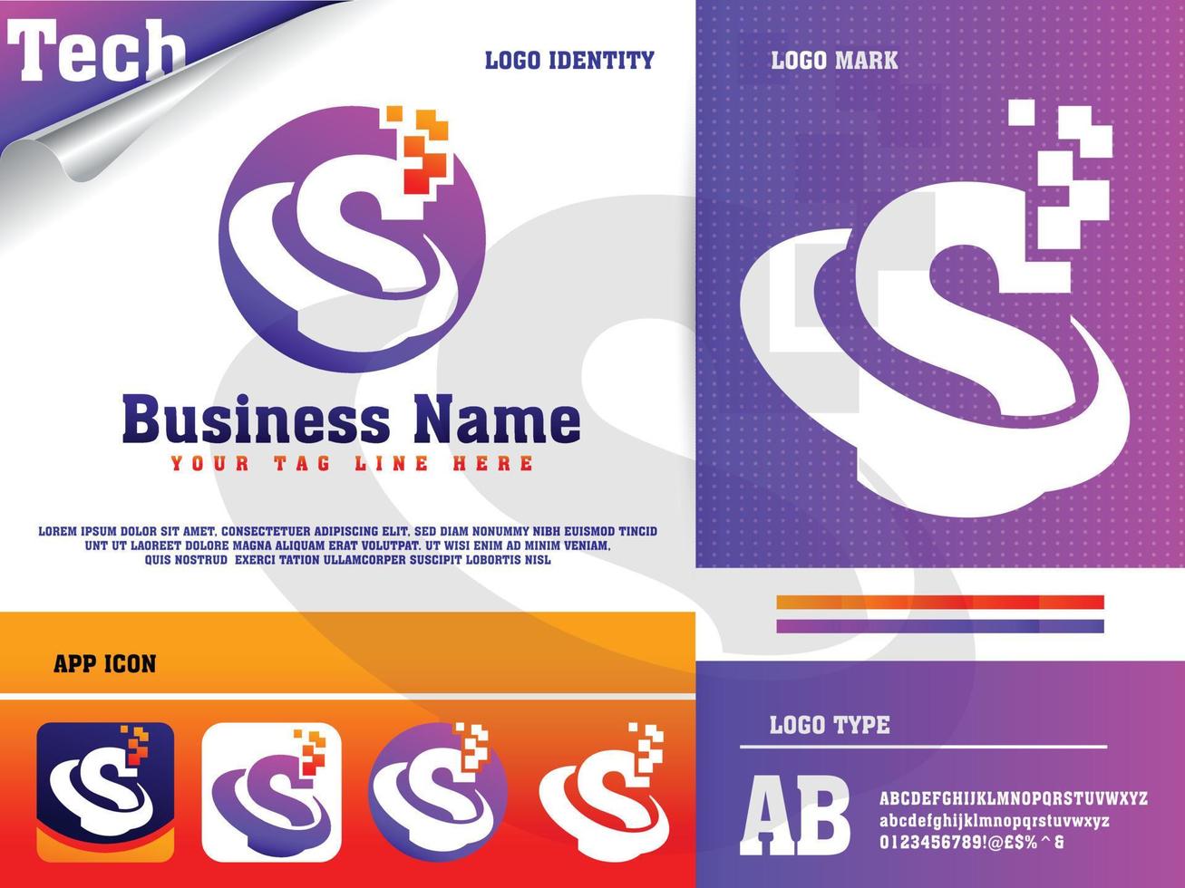 Tech Letter S Logo Design Template vector