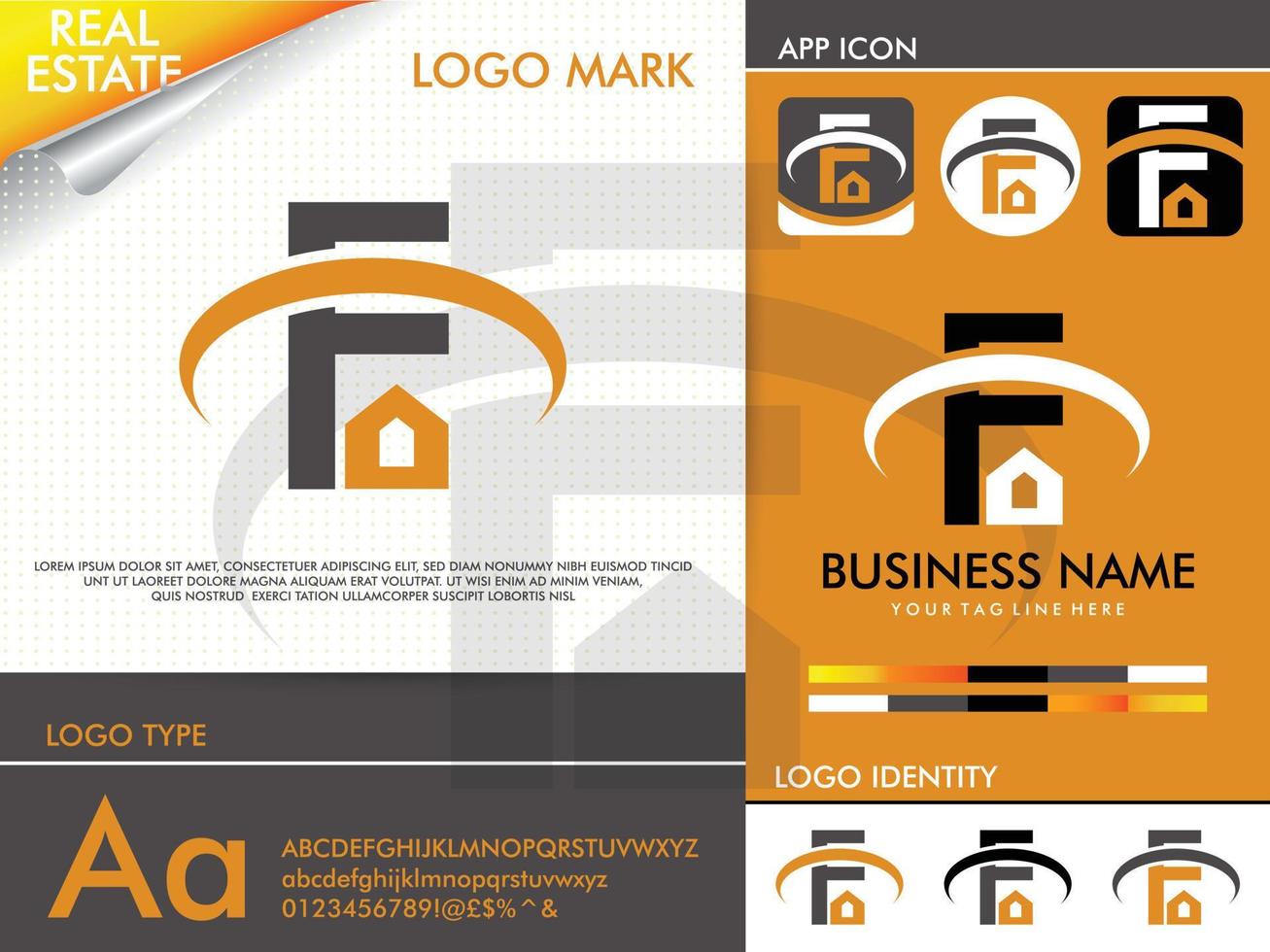 Real Estate Letter F Logo Design Vector Template