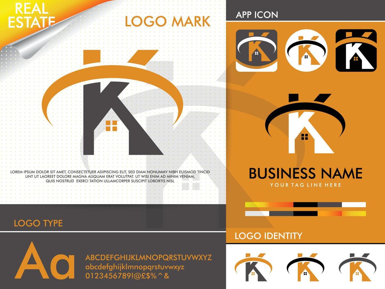 Real Estate Letter K Logo Design Vector Template