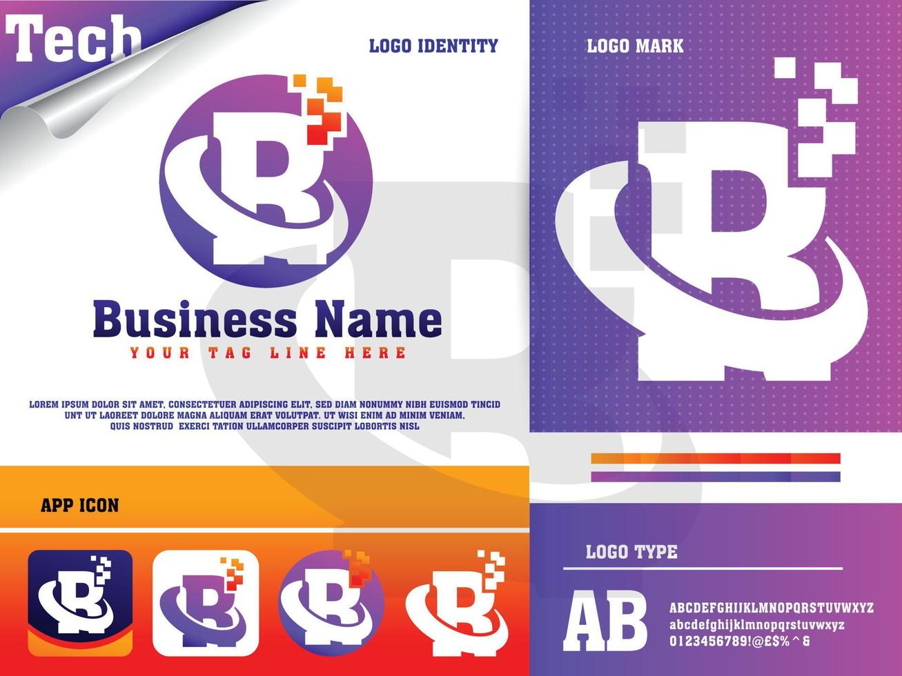 Tech Letter R Logo Design Template vector