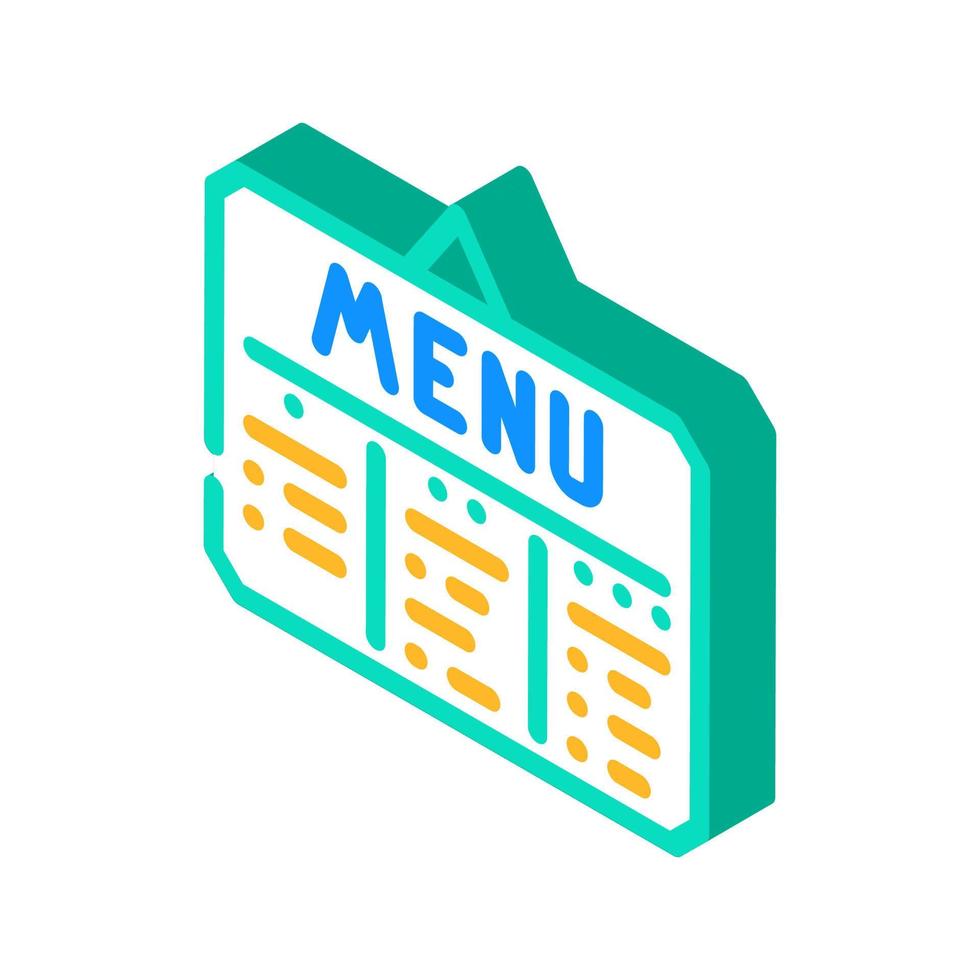 menu canteen isometric icon vector illustration