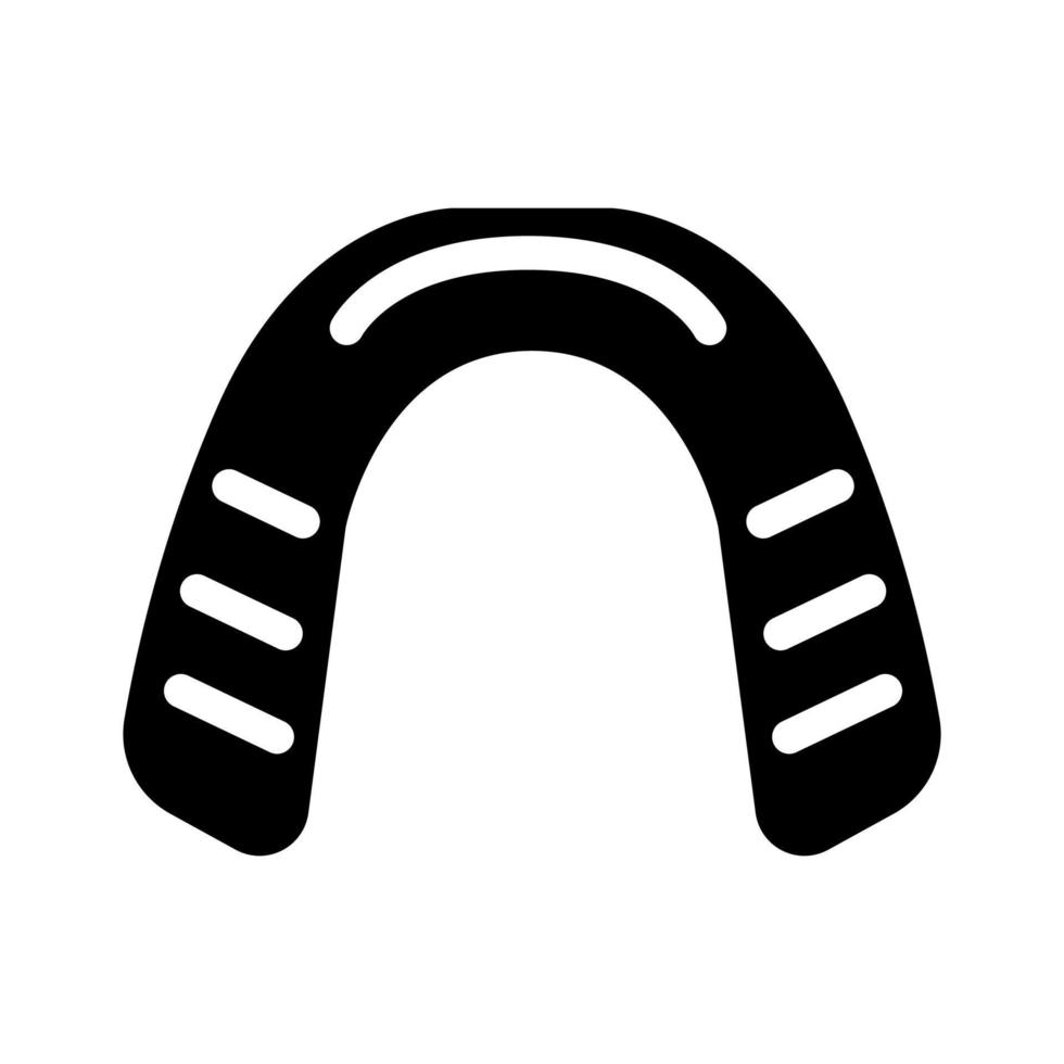 protector bucal glifo icono vector ilustración
