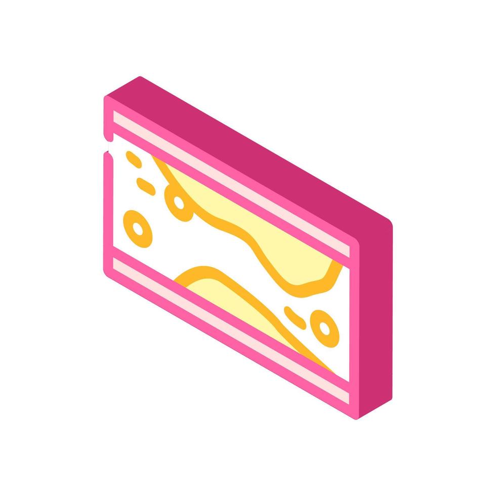 formation of cholesterol plaques in artery isometric icon vector illustration