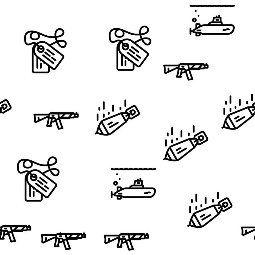 Military Weapon And Transport Vector Seamless Pattern