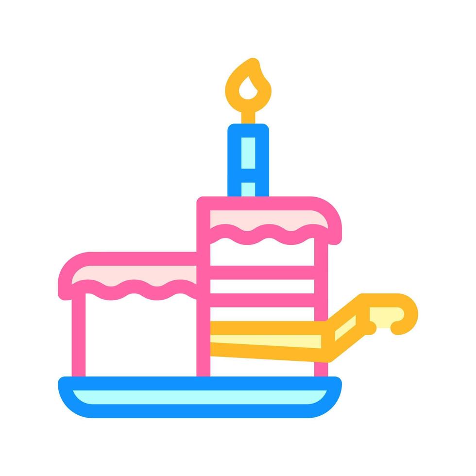 cake birthday dessert color icon vector illustration