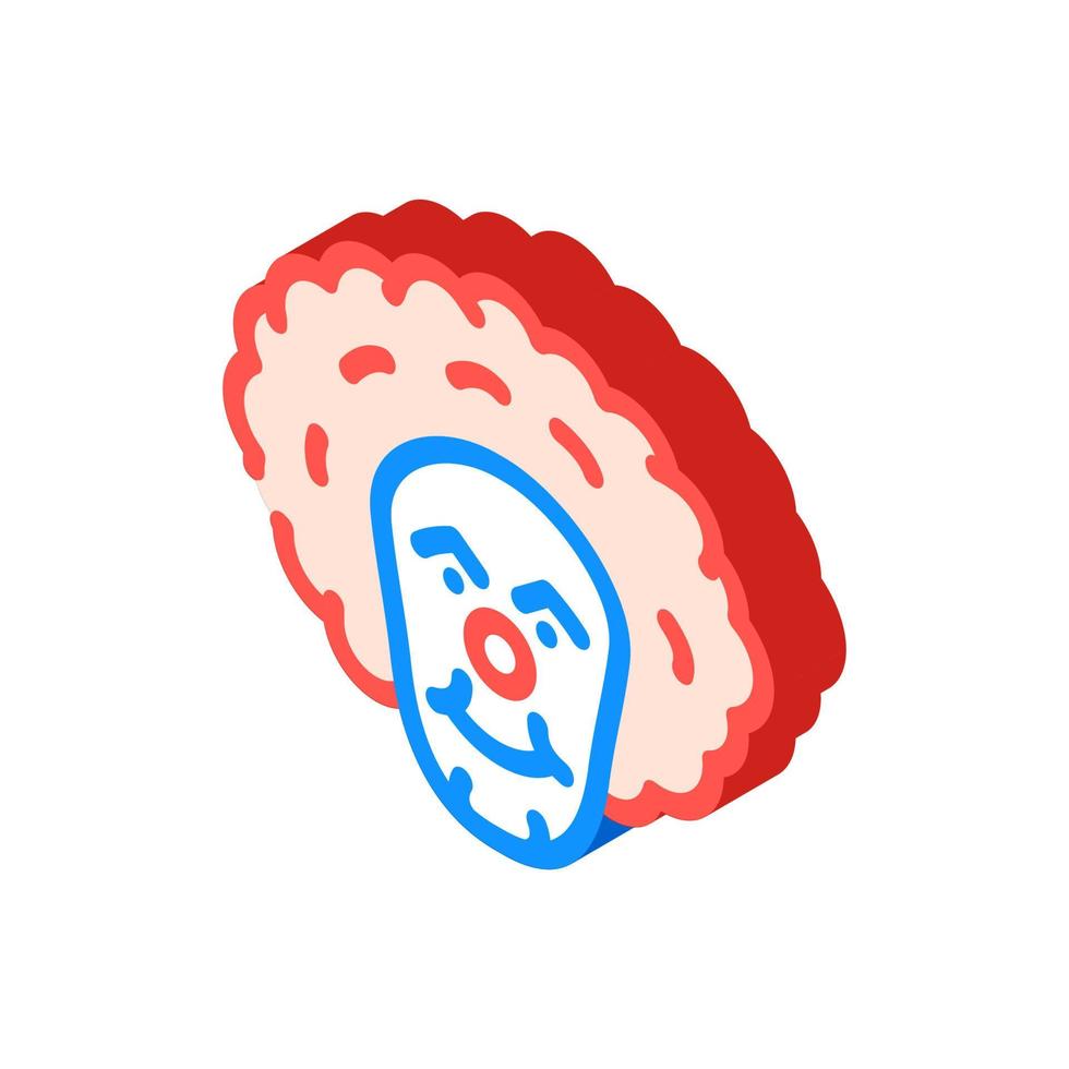 payaso miedo icono isométrico ilustración vectorial vector