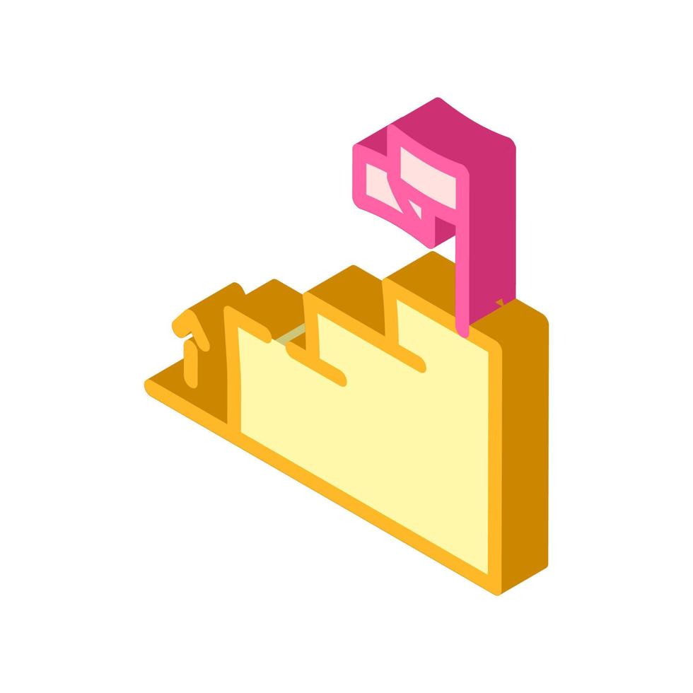 business goal achievement isometric icon vector illustration