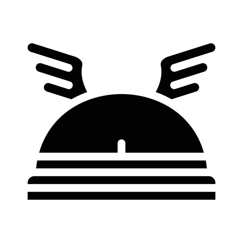 Ilustración de vector de icono de glifo de casco vikingo alado