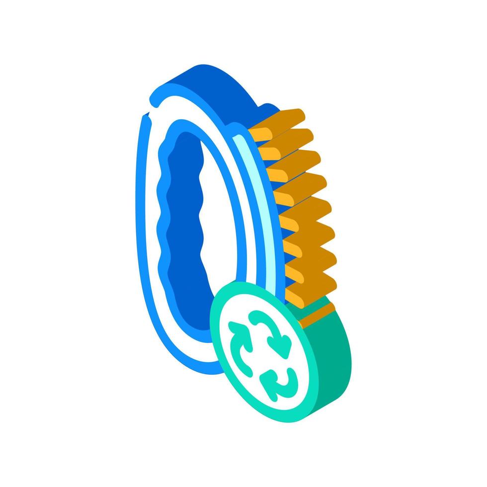 brush zero waste isometric icon vector illustration