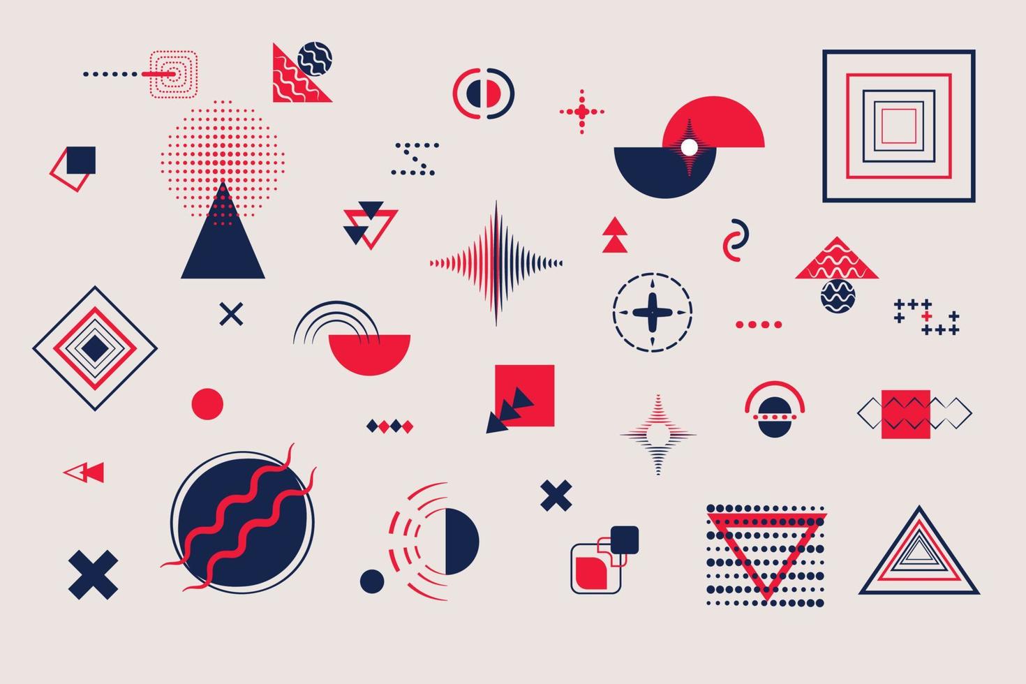 Big set of Colorful abstract geometric shape of lines modern elements overlay design background. Use for display, illustration, template design, advertising, print. vector illustration eps10