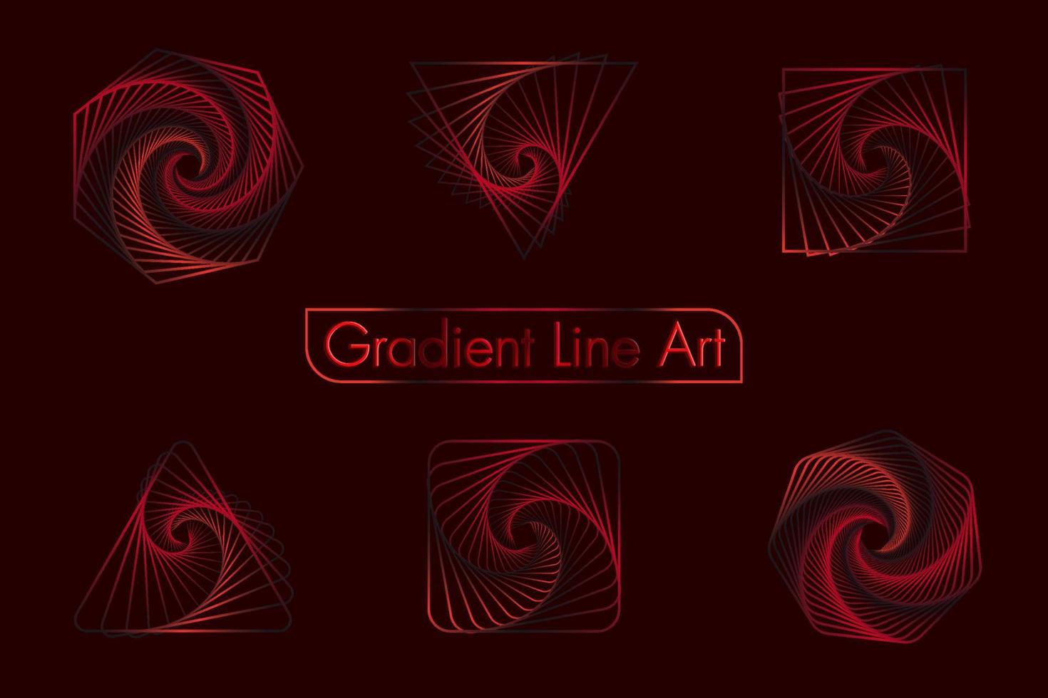 Set of spirals gradient line art, Design elements, line abstract patterns. Spiral swirl, twist line vector