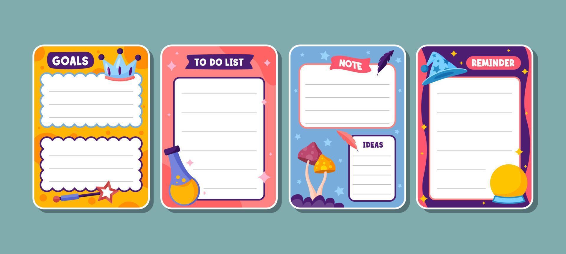 Magical Fantasy Journal Template vector