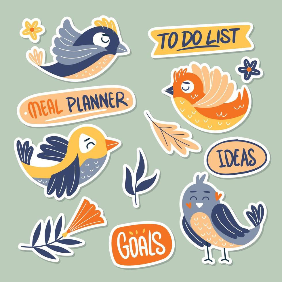 Bird Sticker Journal vector