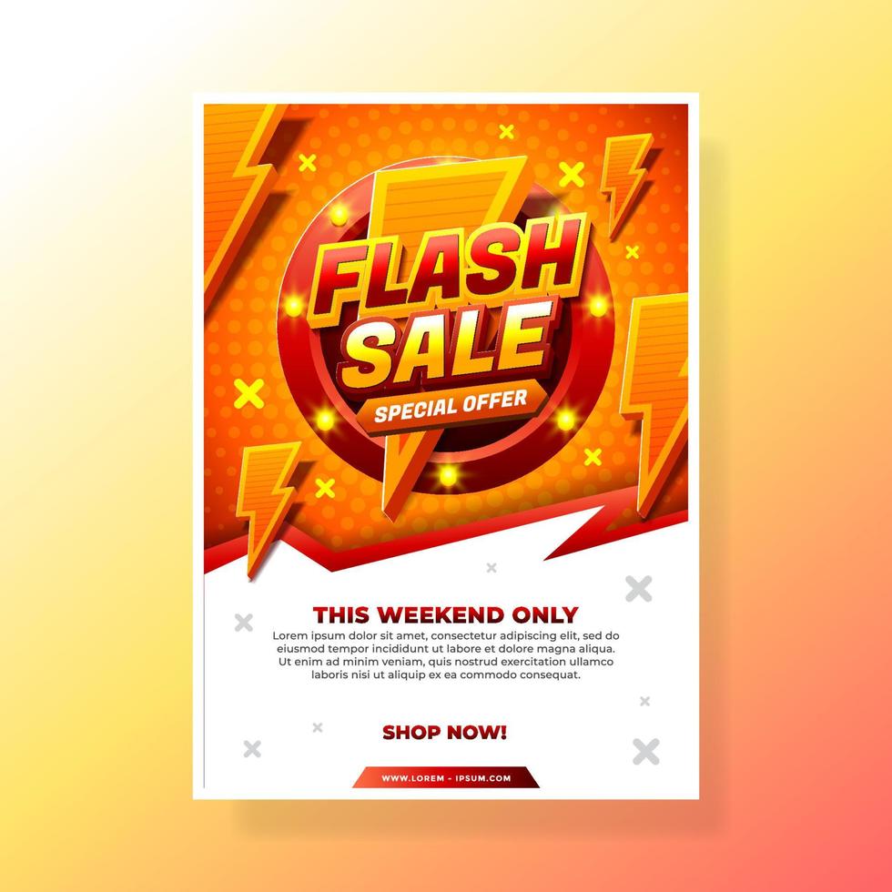 Flash Sale Poster Template vector