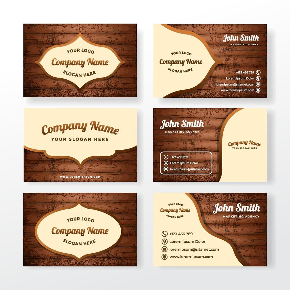 Rustic Business Card Set vector