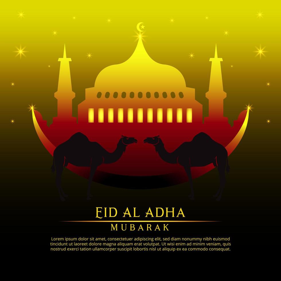 diseño vectorial con fondo islámico celebración de eid al adha mubarak vector