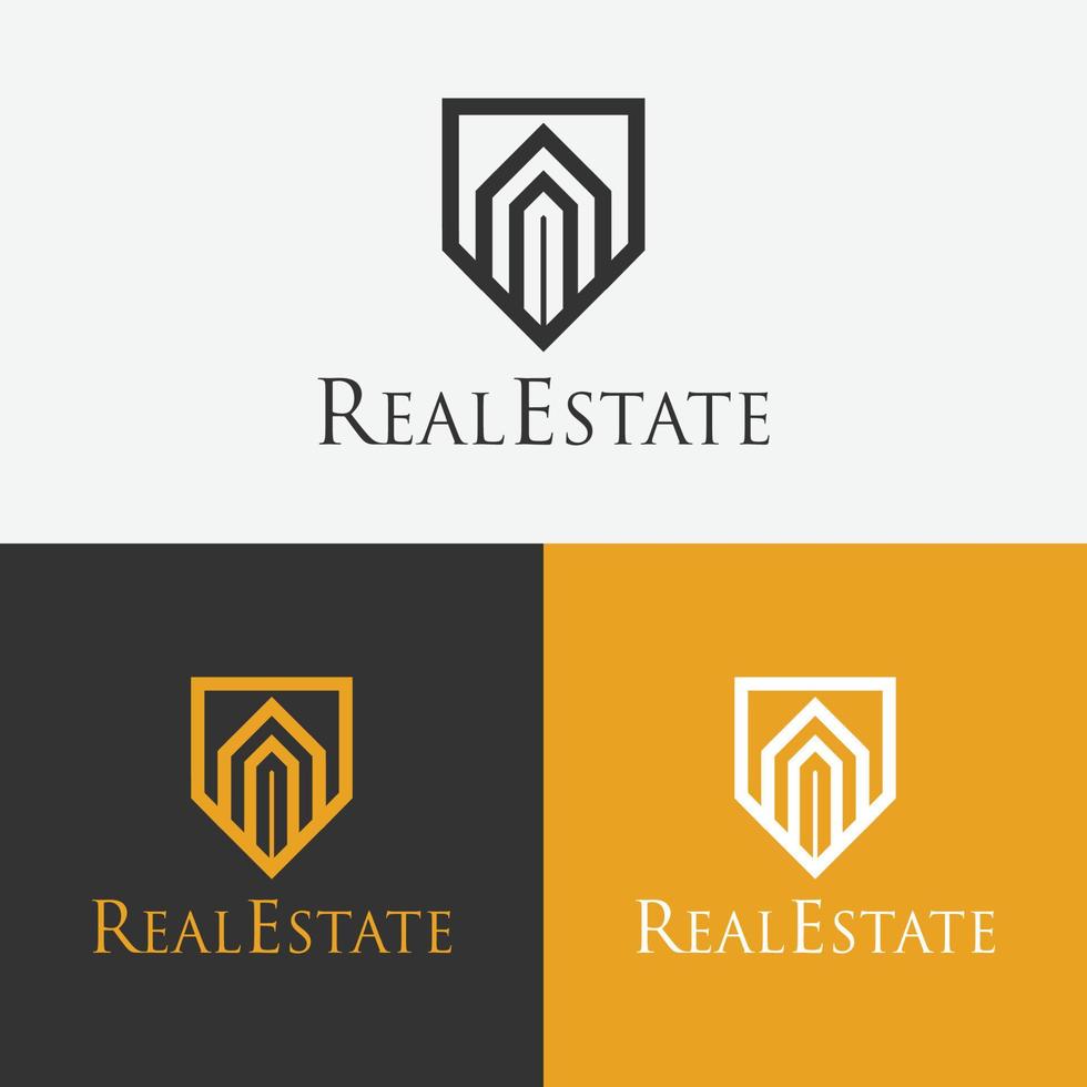 plantilla de diseño de logotipo inmobiliario. iconos inmobiliarios abstractos creativos. vector