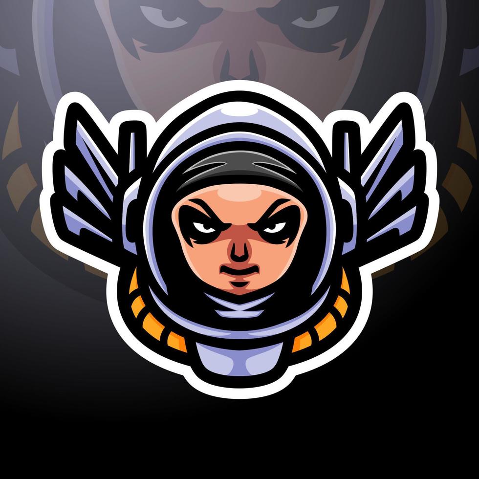 Spaceman esport logo mascot design vector