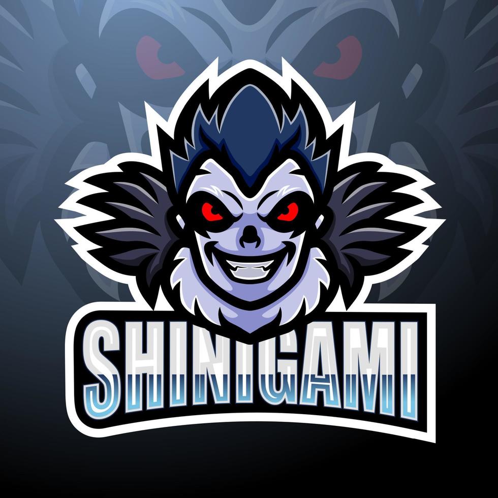 diseño de la mascota del logotipo de shinigami esport vector