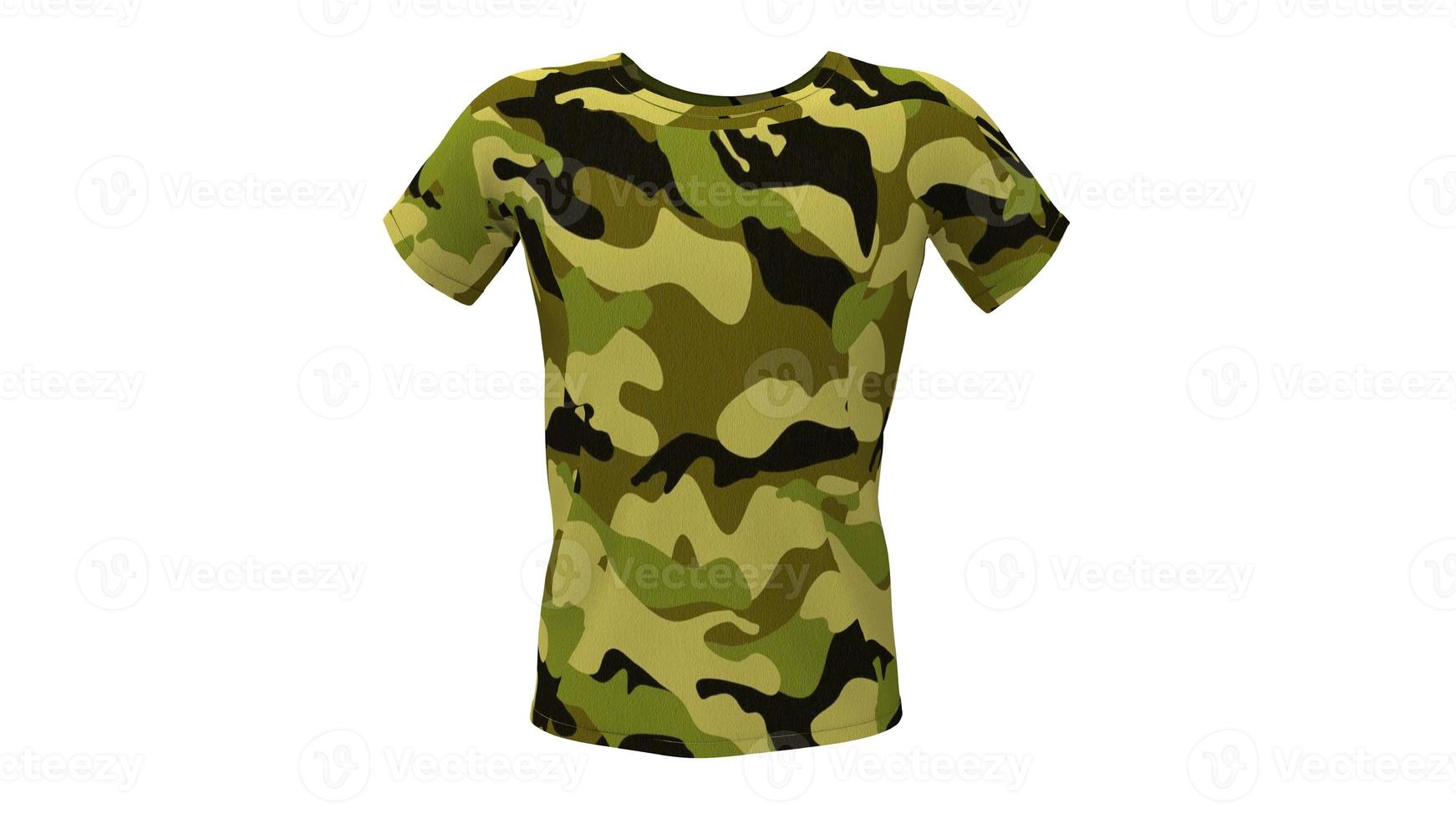 3D Male Military Camouflage T-Shirt 3D Model photo