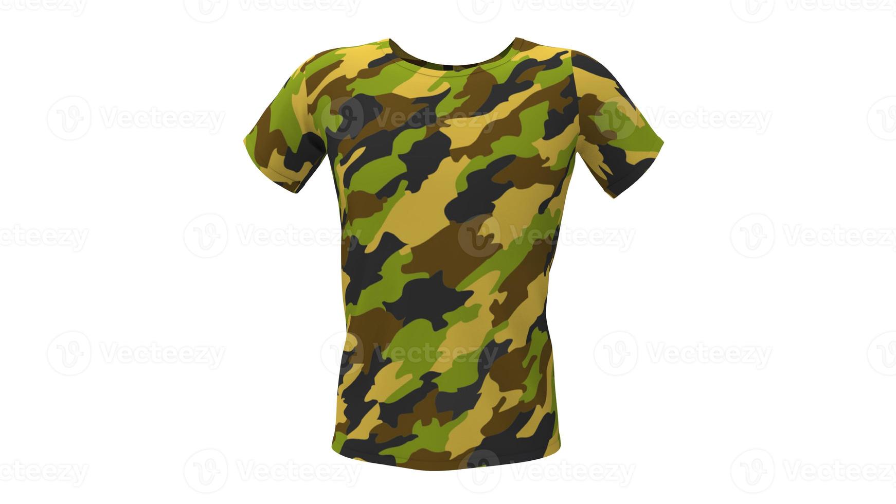 3D Male Military Camouflage T-Shirt 3D Model photo