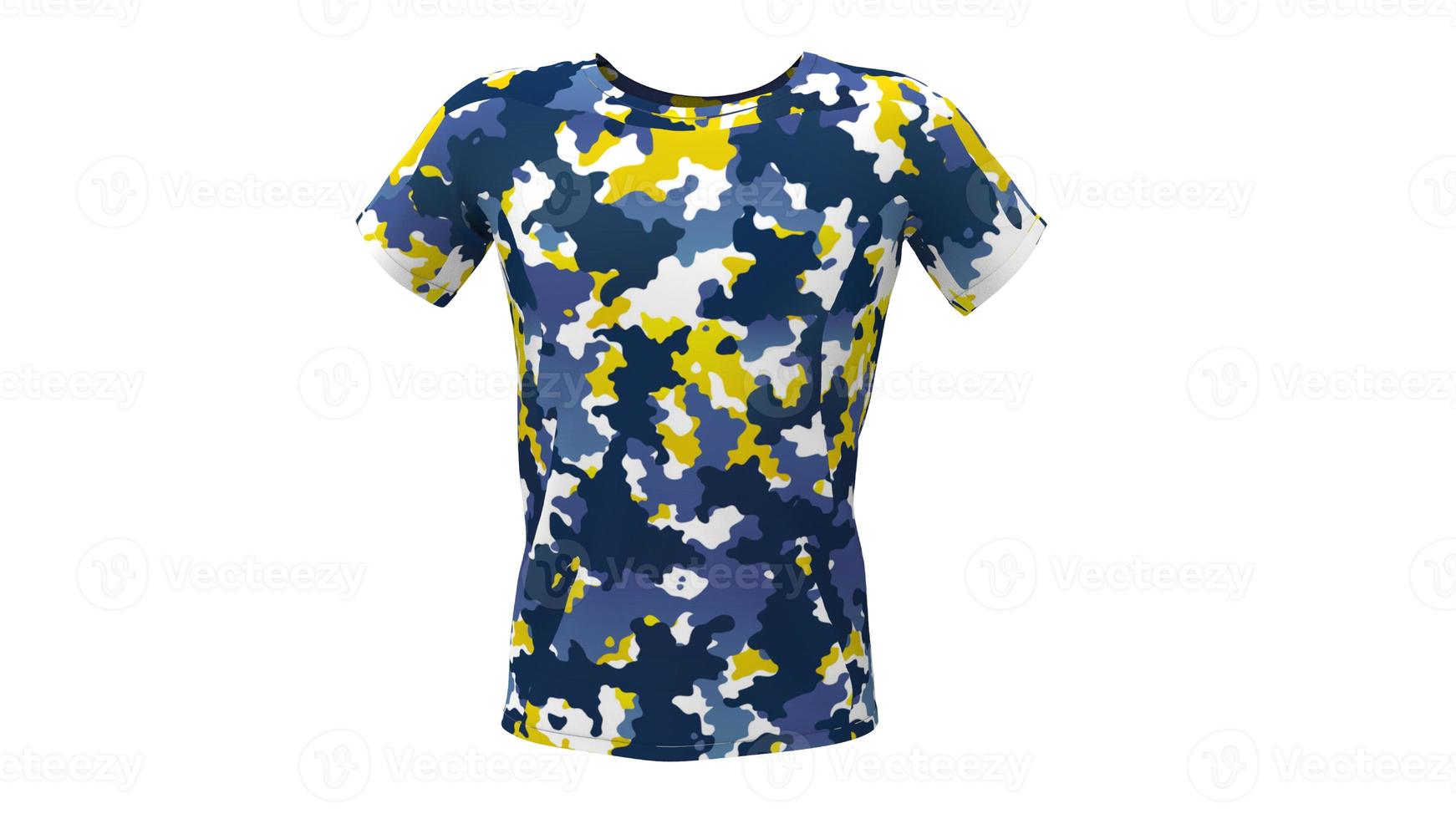 modelo 3d Camiseta de camuflaje militar masculino. foto