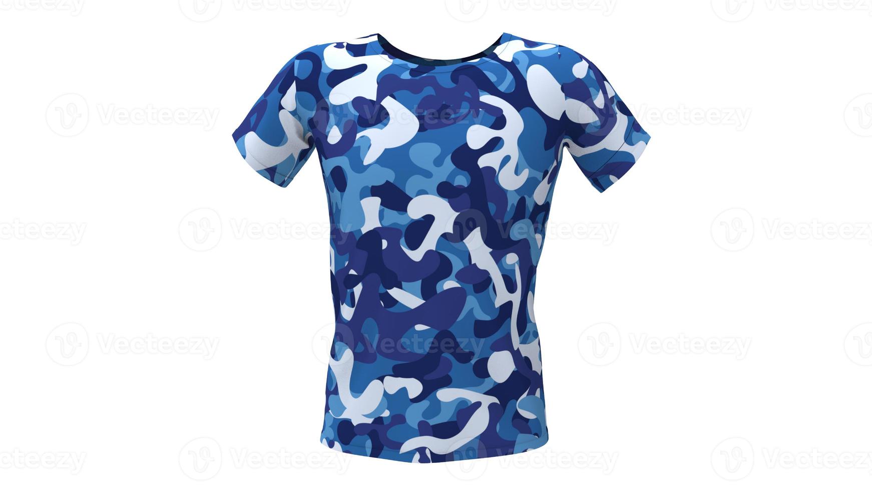 modelo 3d Camiseta de camuflaje militar masculino. foto