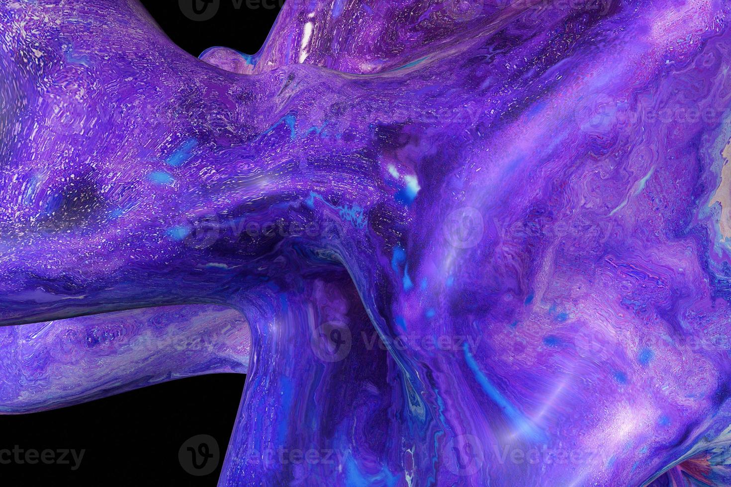Abstract violet liquid drop on black background in the science and futuristic style photo