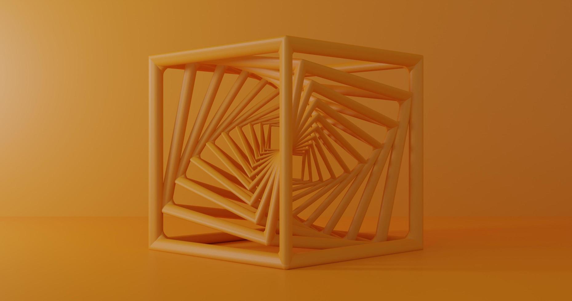 Symmetric pattern wire cube photo