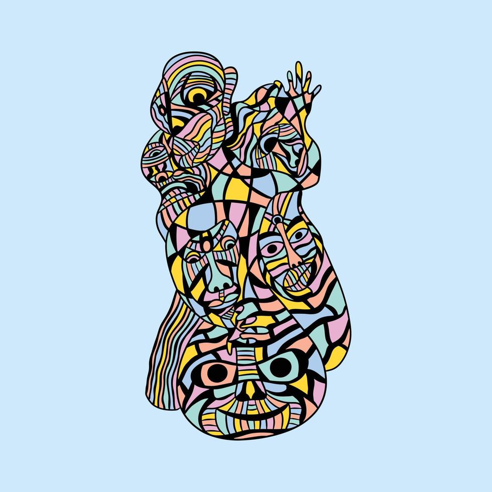 unique creative design abstract colorful multicolor cubism surrealism style artwork premium vector