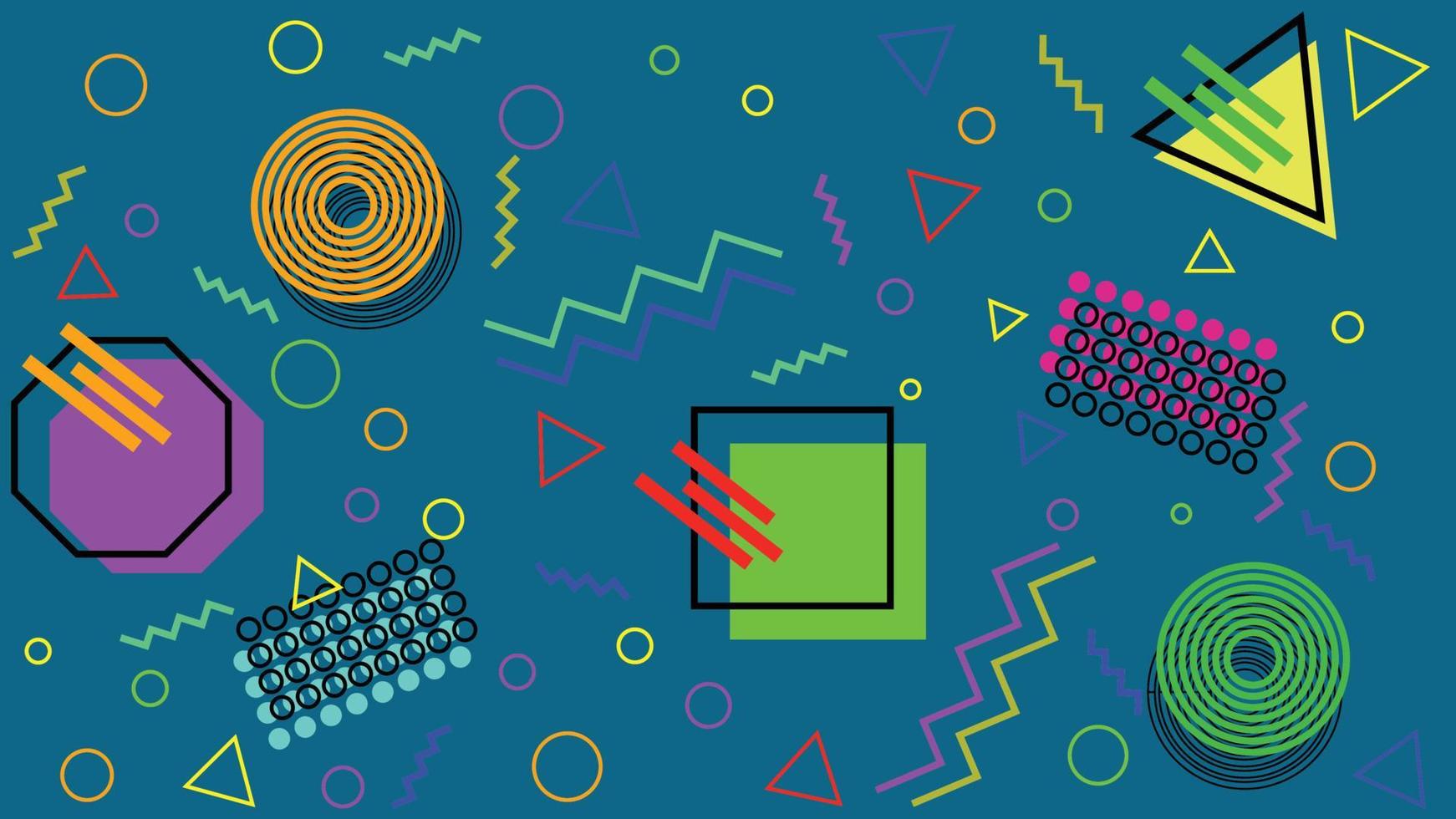 memphis 80s 90s style abstract geometric background presentation seamless pattern premium vector
