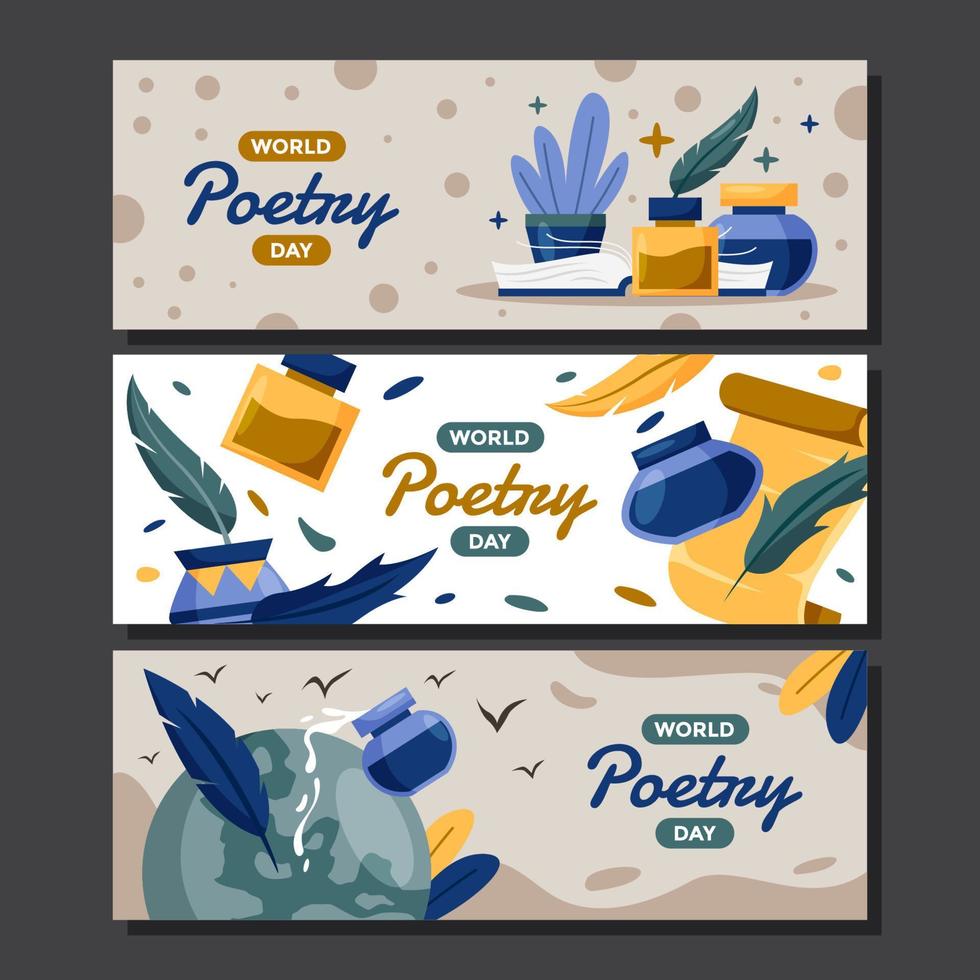 World Poetry Banner vector