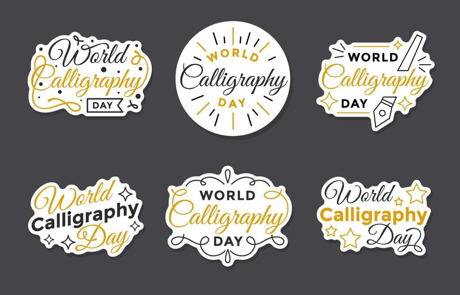 World Calligraphy Day Stickers Set 8320917 Vector Art at Vecteezy