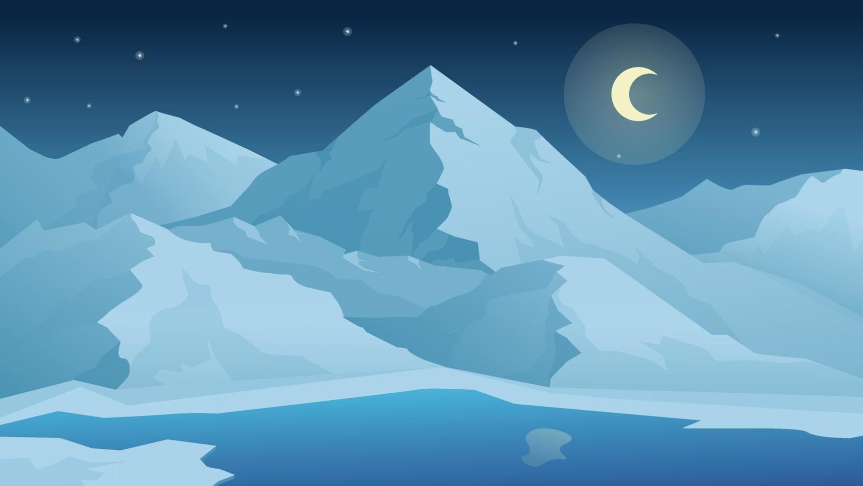 Ilustración de vector de fondo de paisaje de montaña de iceberg