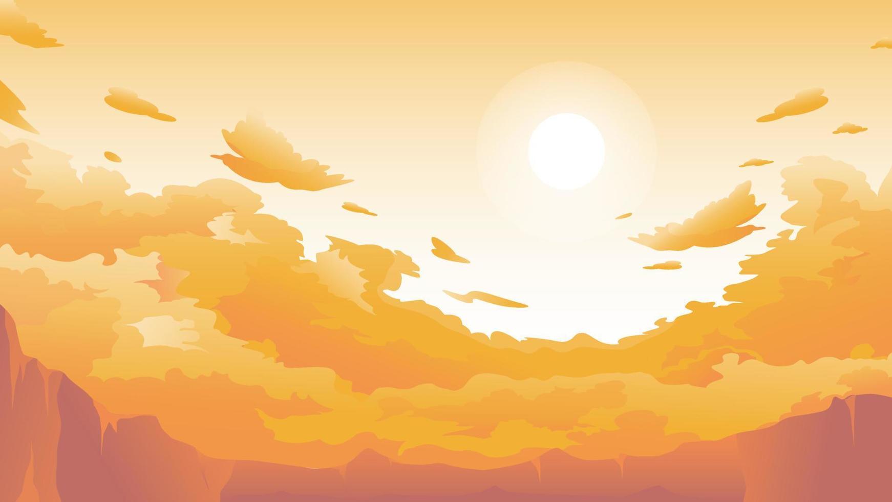 hermoso cielo nube paisaje ilustración fondo vector