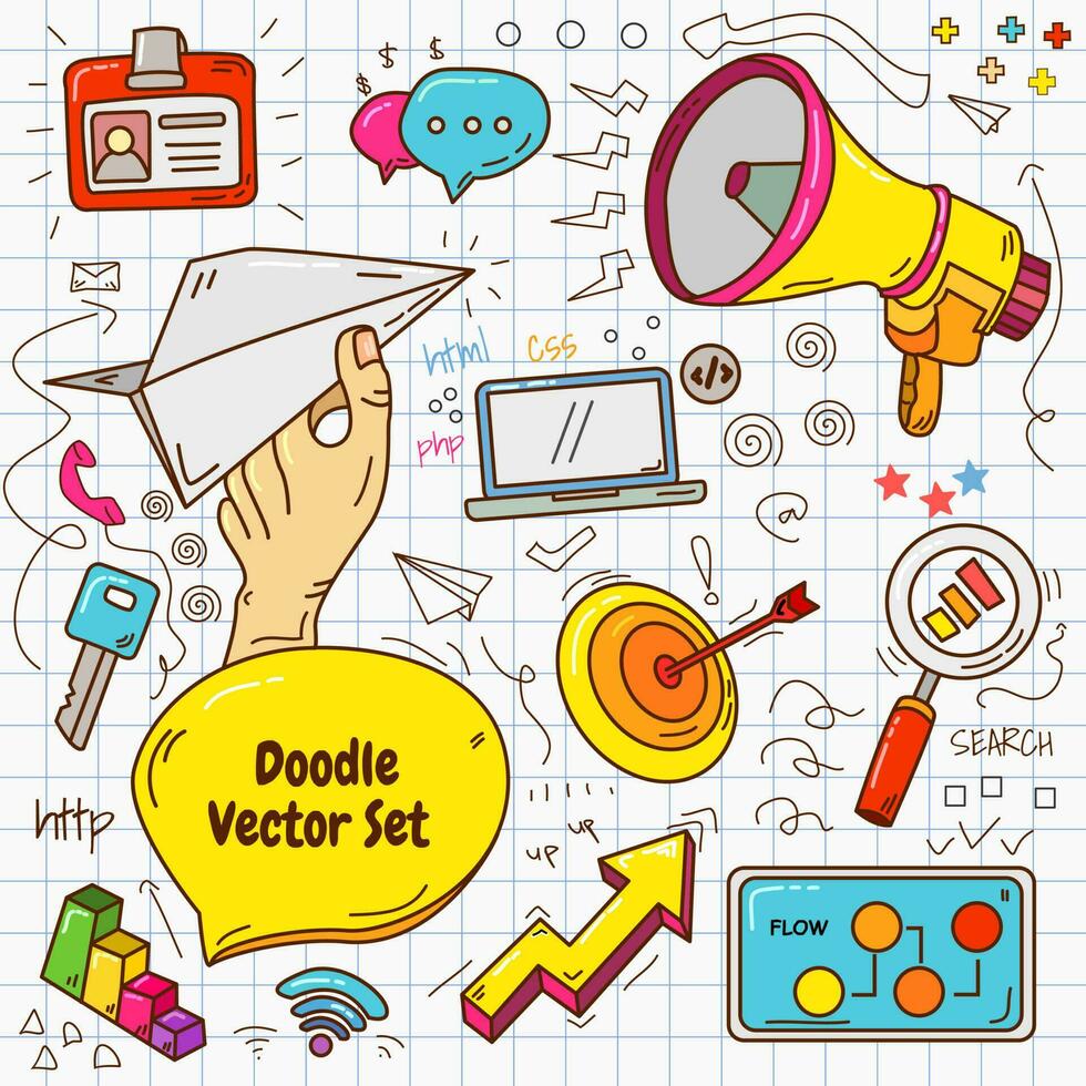 Illustration graphic vector of start up doodle