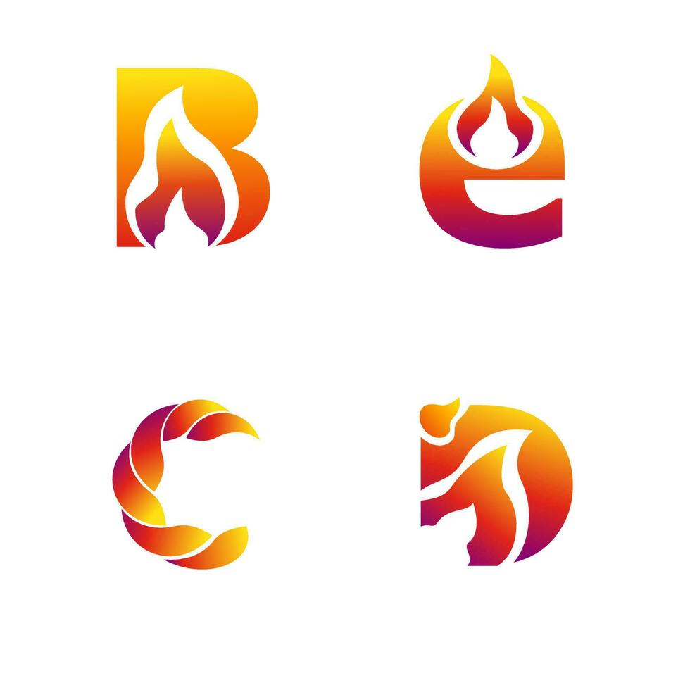 Letter logo with fire style vector