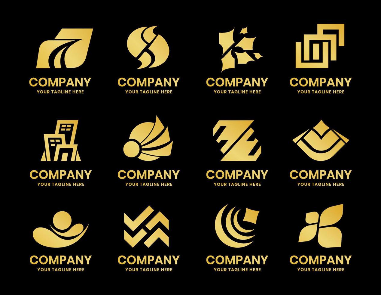 Business golden abstract company logo element vector