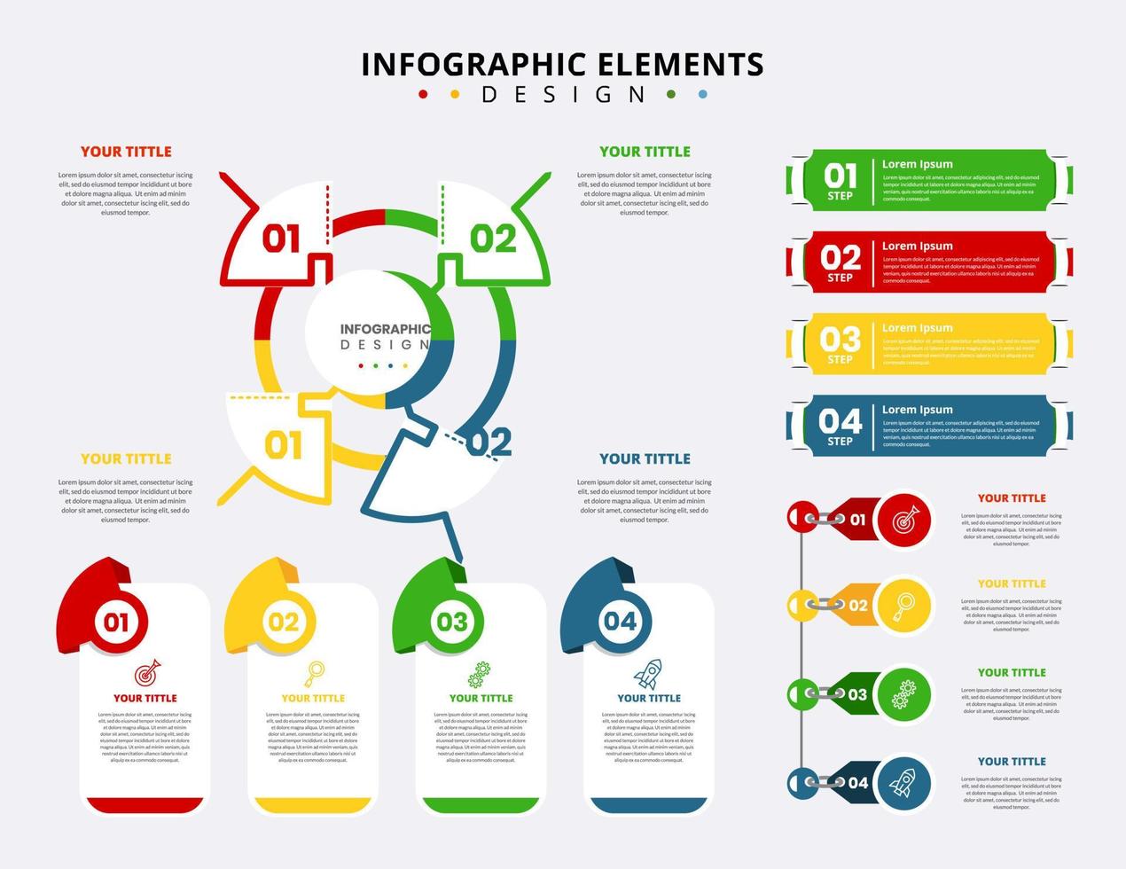 Collection of creative infographic elements vector