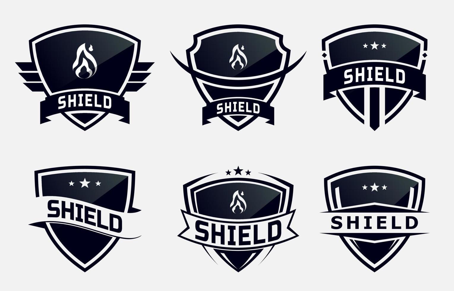 Set of shield logo template icon vector