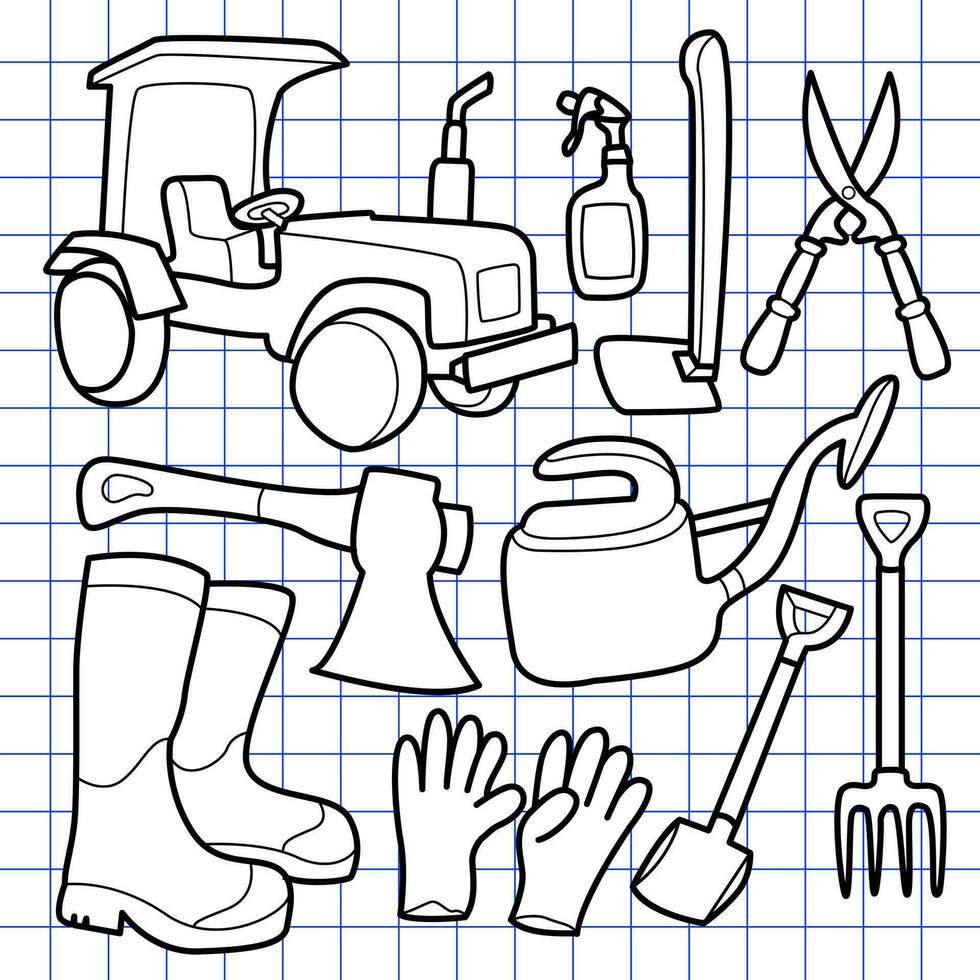 Farm equipment vector