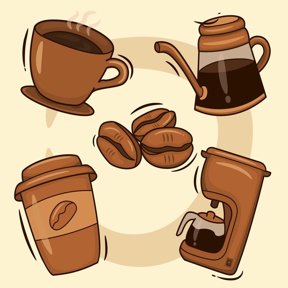 Set of coffee vectors and tools