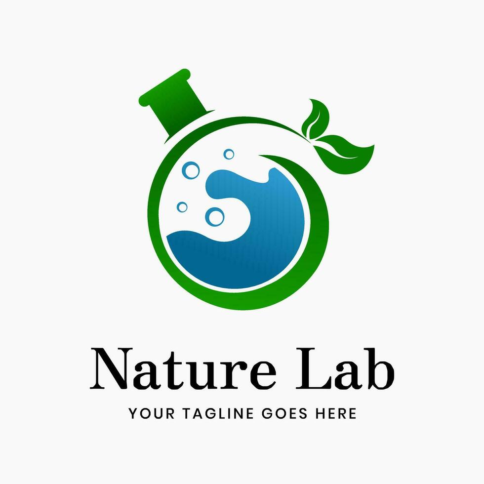 Science lab logo element template vector