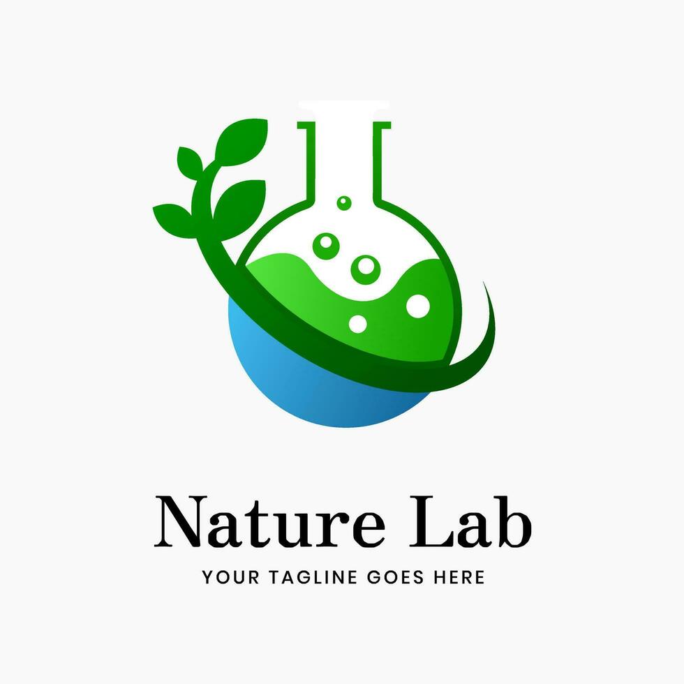 Science lab logo element template vector