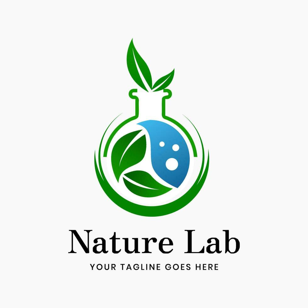Science lab logo element template vector