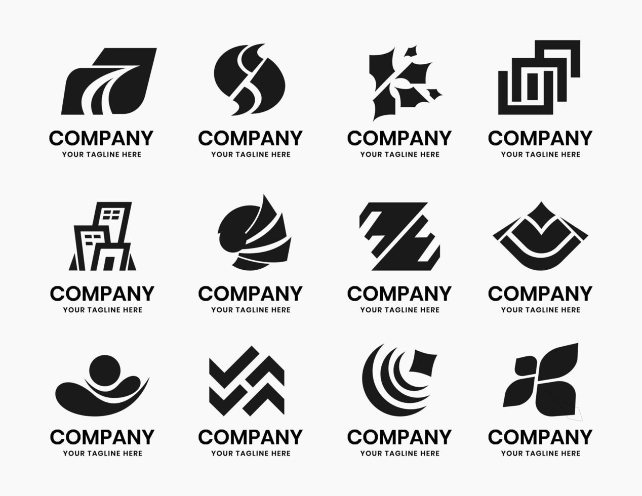 Set of abstract business company logo template vector